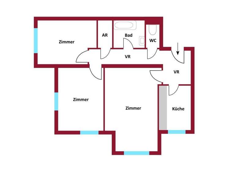 Wohnung zum Kauf 490.000 € 3 Zimmer 78 m² 1. Geschoss Wien 1130