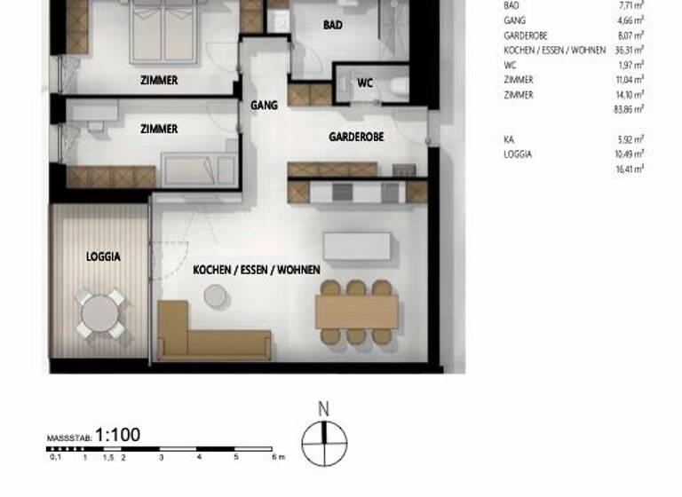 Wohnung zum Kauf - Erstbezug 555.000 € 3 Zimmer 83,9 m² Scharnitz 6108