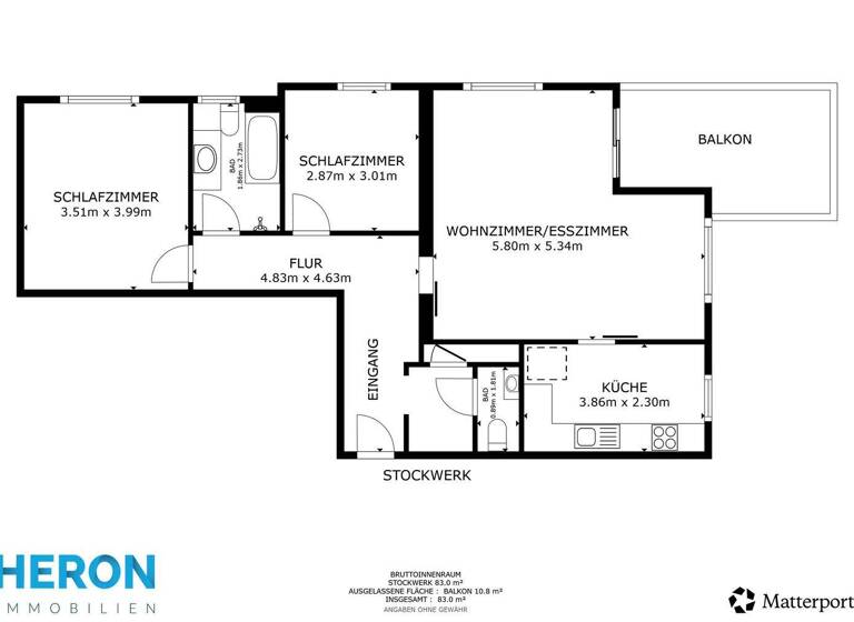 Wohnung zum Kauf 285.000 € 3,5 Zimmer 80 m² EG Möglingen 71696