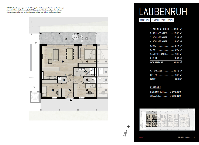 Wohnung zum Kauf - Erstbezug provisionsfrei 898.000 € 4 Zimmer 91,5 m² 2. Geschoss Amras Innsbruck 6020