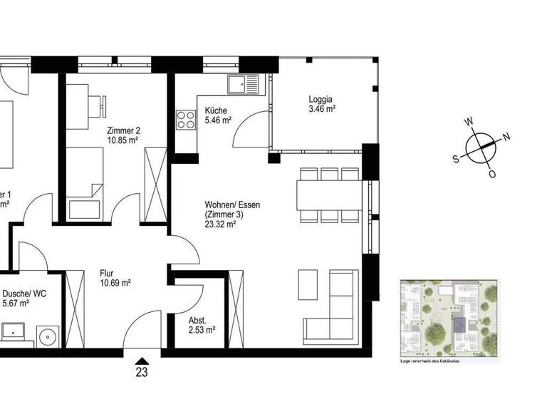Wohnung zum Kauf - Erstbezug provisionsfrei 580.000 € 3 Zimmer 77 m² 1. Geschoss Haslach Freiburg 79115