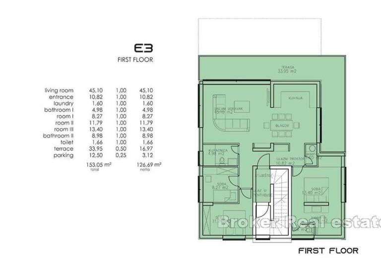 Wohnung zum Kauf 762.000 € 3 Zimmer 130 m² Zadar