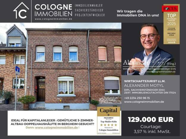 Doppelhaushälfte zum Kauf 129.000 € 5 Zimmer 109 m² 127 m² Grundstück Quadrath-Ichendorf Bergheim 50127