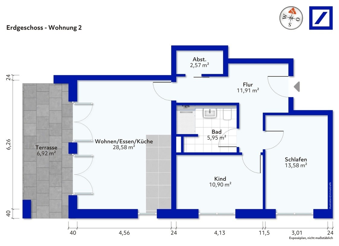 Wohnung zum Kauf provisionsfrei 417.000 € 3 Zimmer 80,2 m²<br/>Wohnfläche ab sofort<br/>Verfügbarkeit Vöhringen Vöhringen 89269