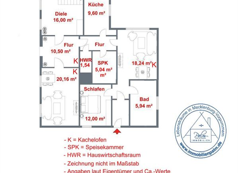 Bauernhaus zum Kauf 115.000 € 5 Zimmer 104 m² 1.050 m² Grundstück Grapzow 17089