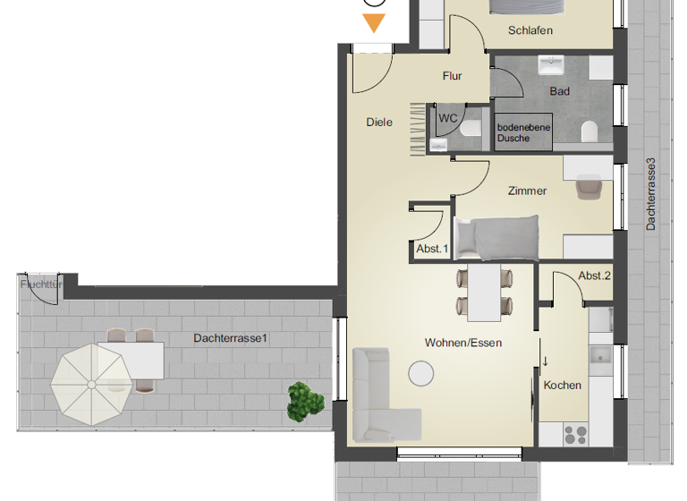 Penthouse zum Kauf provisionsfrei 407.000 € 3 Zimmer 96 m² Donaueschingen 78166