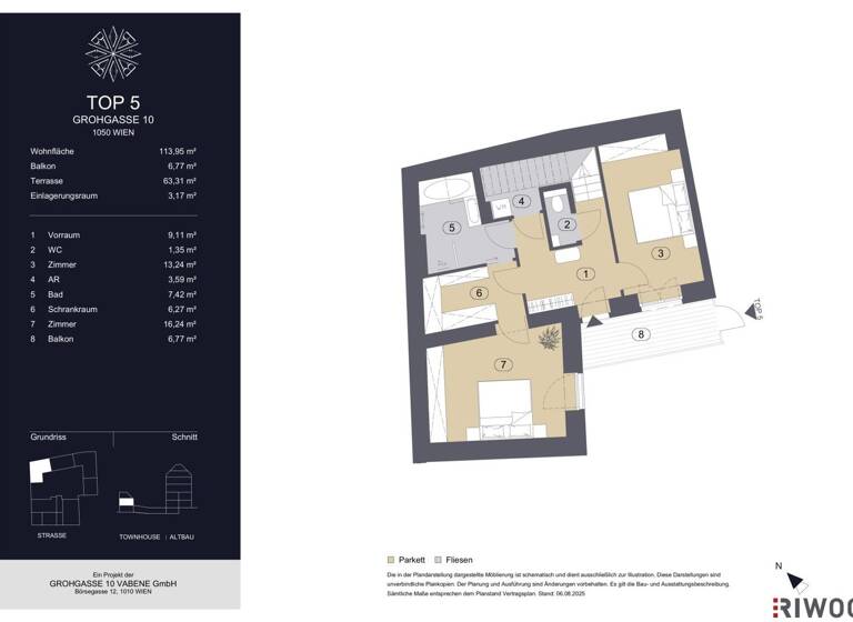 Maisonette zum Kauf - Erstbezug 1.290.000 € 4 Zimmer 114 m² 1. Geschoss frei ab sofort Grohgasse 10 Wien 1050