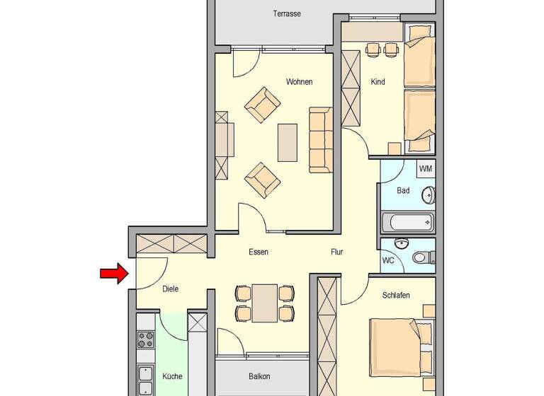 Wohnung zur Miete 1.055 € 3 Zimmer 86 m² 1. Geschoss frei ab 01.03.2026 Rohrdommelweg 3 Neugereut Stuttgart 70378
