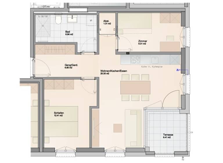 Terrassenwohnung zum Kauf - Erstbezug provisionsfrei 474.000 € 3 Zimmer 62,4 m² 1. Geschoss Haferweg Dornbirn 6850