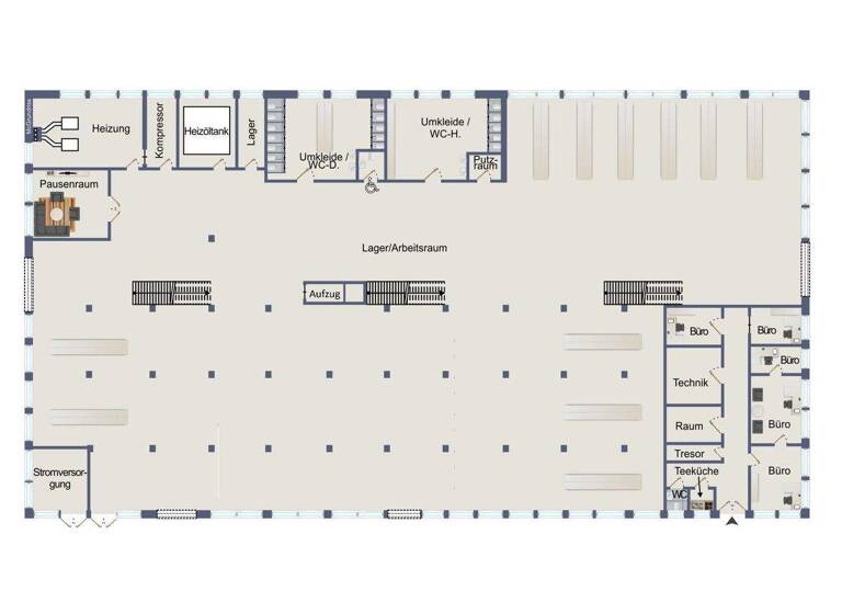 Produktionshalle zum Kauf 2.900.000 € 5.597 m² Lagerfläche teilbar ab 3.000 m² Öschelbronn Niefern-Öschelbronn / Öschelbronn 75223