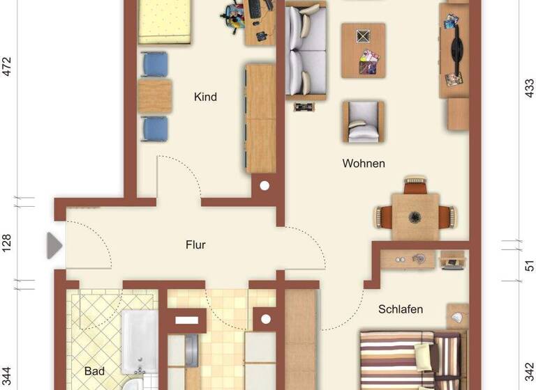 Wohnung zur Miete 333 € 3 Zimmer 61 m² 3. Geschoss Eichendorffweg 30 Weißwasser/O.L. 02943