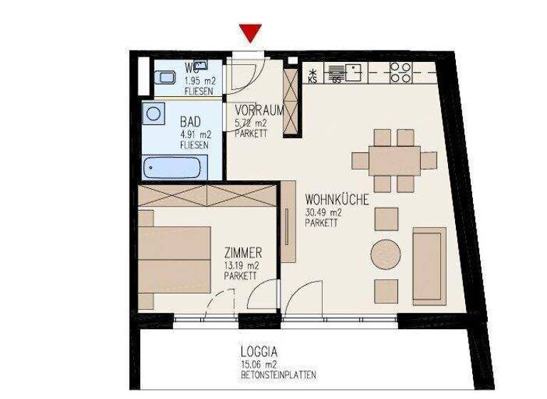 Wohnung zur Miete 784 € 2 Zimmer Waldegg Linz 4020