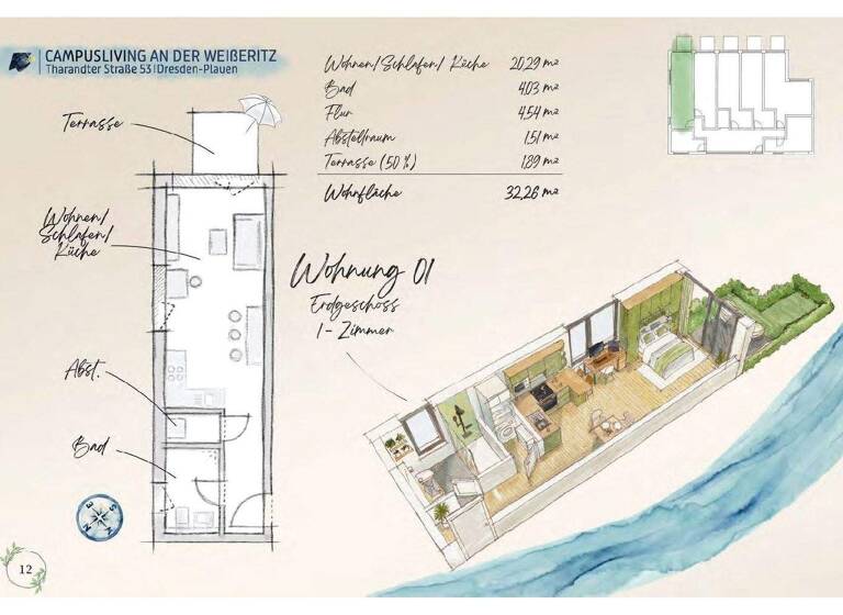 Studio zum Kauf provisionsfrei als Kapitalanlage geeignet 179.071 € 1 Zimmer 30 m² Tharandter Straße 49 Löbtau-Süd Dresden 01159