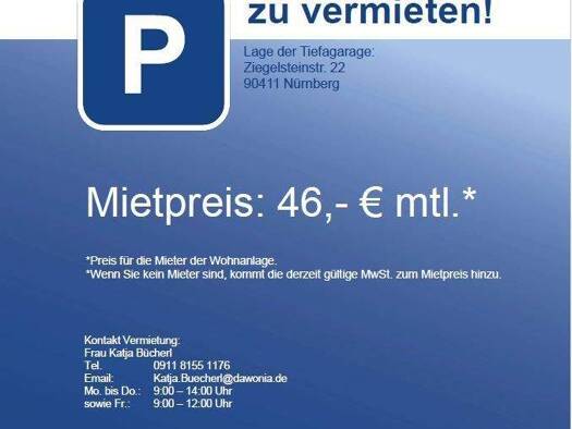 Garage zur Miete 46 € Ziegelsteinstr. 22 Loher Moos Nürnberg 90411