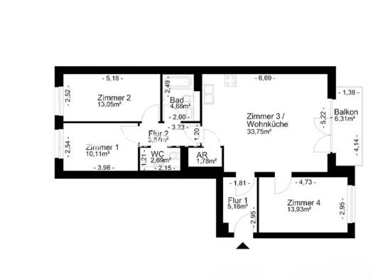 Wohnung zur Miete Tauschwohnung 1.181 € 4 Zimmer 92 m² Köpenick Treptow-Köpenick 12559