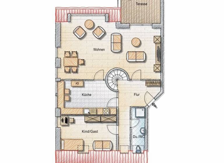Maisonette zur Miete 1.800 € 3 Zimmer 120 m²<br/>Wohnfläche 2.<br/>Geschoss Bergische Landstraße 461 Hubbelrath Düsseldorf / Hubbelrath 40629