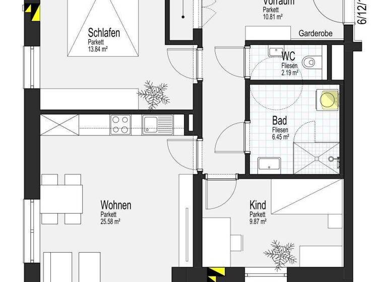 Wohnung zur Miete - Erstbezug 477 € 3 Zimmer 70 m² Rudi Gruber Weg 1 Reichersberg 4981