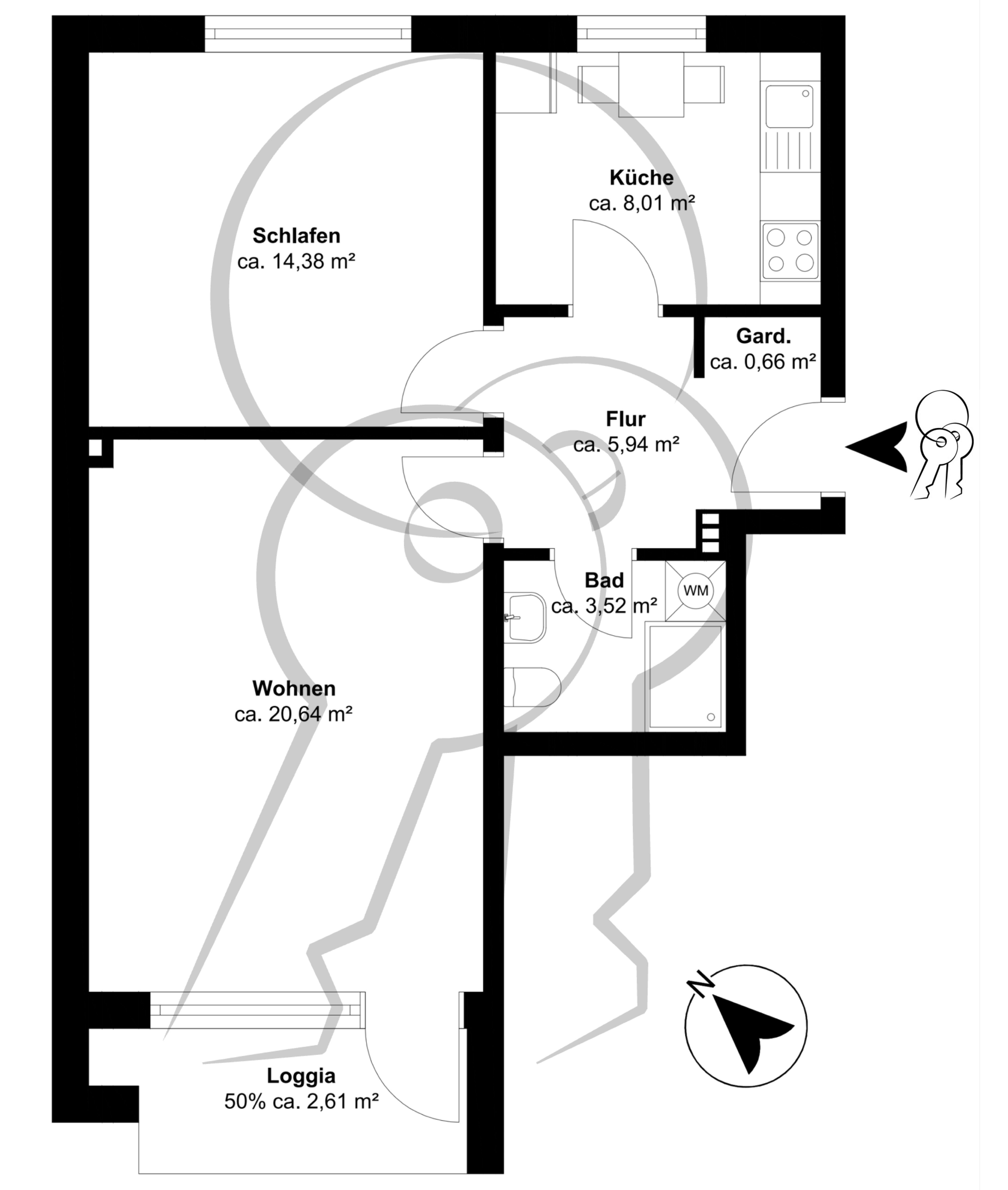 Wohnung zum Kauf 225.000 € 2 Zimmer 55,8 m²<br/>Wohnfläche EG<br/>Geschoss Niendorf Hamburg 22453