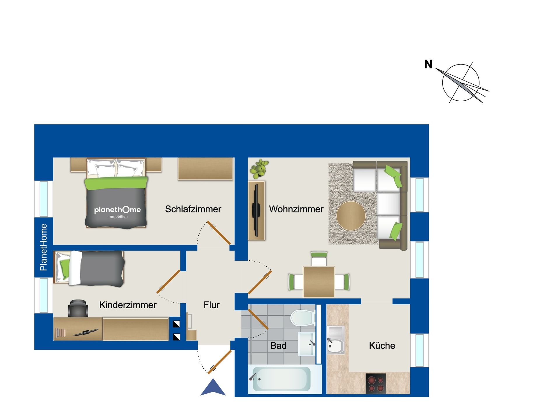 Wohnung zum Kauf provisionsfrei 56.000 € 3 Zimmer 50,4 m²<br/>Wohnfläche 1.<br/>Geschoss Eilenburg Eilenburg 04838