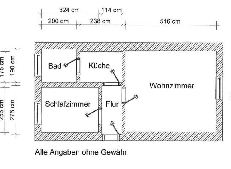 Wohnung zur Miete 392 € 2 Zimmer 46,2 m² frei ab 01.05.2026 Güstrow 18273