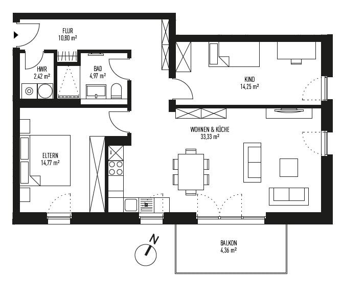 Wohnung zum Kauf provisionsfrei 432.990 € 3 Zimmer 84,9 m²<br/>Wohnfläche 3.<br/>Geschoss Zeesen Königs Wusterhausen 15711