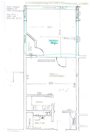 Wohnung zum Kauf 82.500 € 1,5 Zimmer 44 m² 2. Geschoss Hindenburgstr. 6 Riedlingen Riedlingen 88499