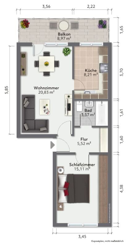 Wohnung zur Miete 299 € 2 Zimmer 56,6 m²<br/>Wohnfläche 5.<br/>Geschoss Am Wiesengrund 4 Königshufen Görlitz 02828