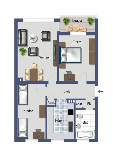 Wohnung zum Kauf provisionsfrei 187.000 € 3 Zimmer 69,7 m² 2. Geschoss Lessenich/Meßdorf Bonn 53123