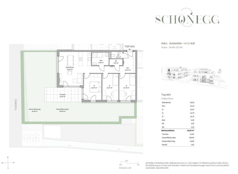 Wohnung zum Kauf - Erstbezug 746.800 € 4 Zimmer 93,9 m² EG Hall in Tirol 6060