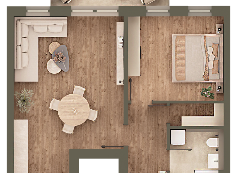 Wohnung zur Miete - Erstbezug 960 € 2 Zimmer 62,2 m² 1. Geschoss frei ab sofort Münchnerstraße 138 Mühldorf Mühldorf a.Inn 84453