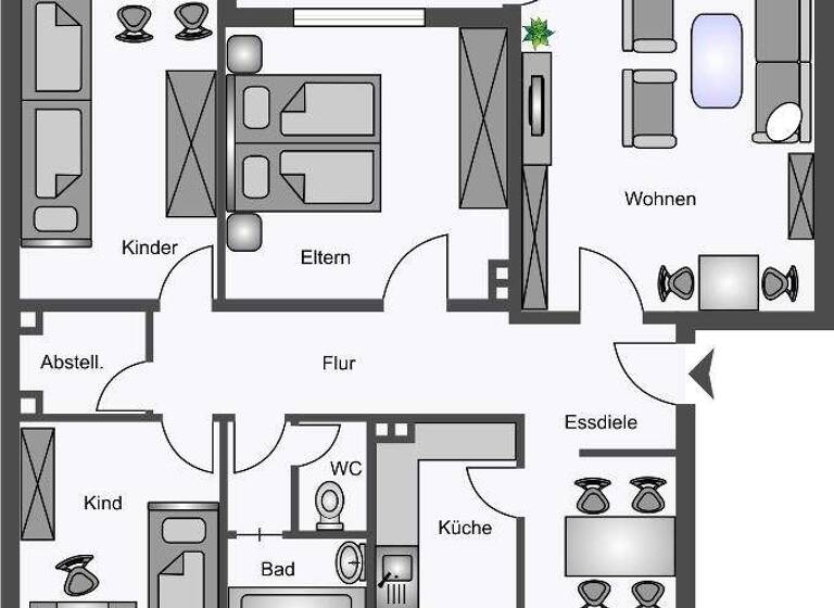 Wohnung zur Miete 559 € 4 Zimmer 84 m² 1. Geschoss frei ab 01.04.2026 Uphofstraße 56 Bockum-Hövel Hamm 59075