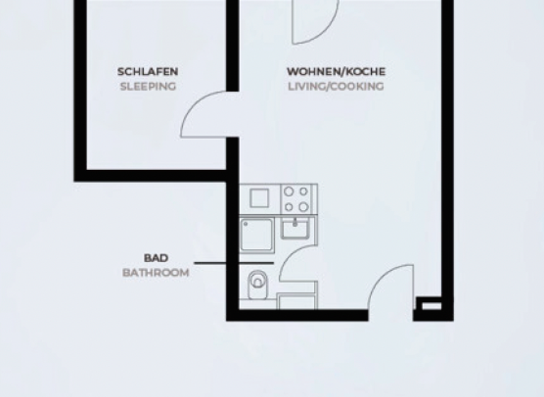 Wohnung zur Miete 1.300 € 2 Zimmer 40 m² Geschoss 4/5 frei ab sofort Wilmersdorf Berlin 10709