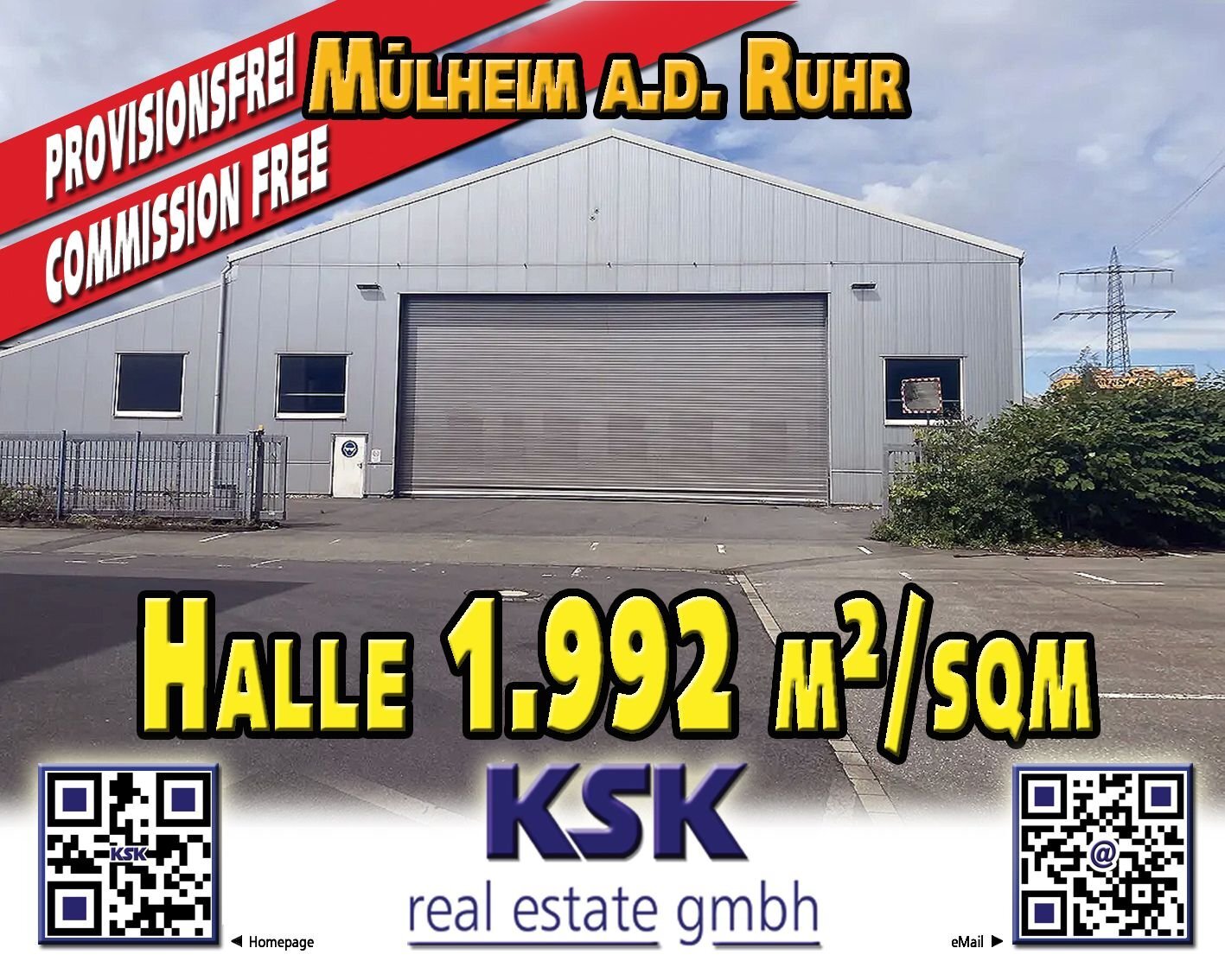 Lagerhalle zur Miete provisionsfrei 1.992 m²<br/>Lagerfläche von 1.992 m² bis 5.110 m²<br/>Teilbarkeit Speldorf - Nordost Mülheim an der Ruhr 45478