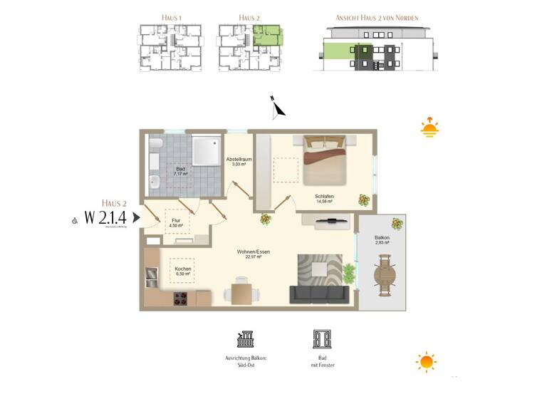 Wohnung zur Miete - Erstbezug 865 € 2 Zimmer 61,6 m² 1. Geschoss Zellerstraße 30 Zellerberg Rieden 87668