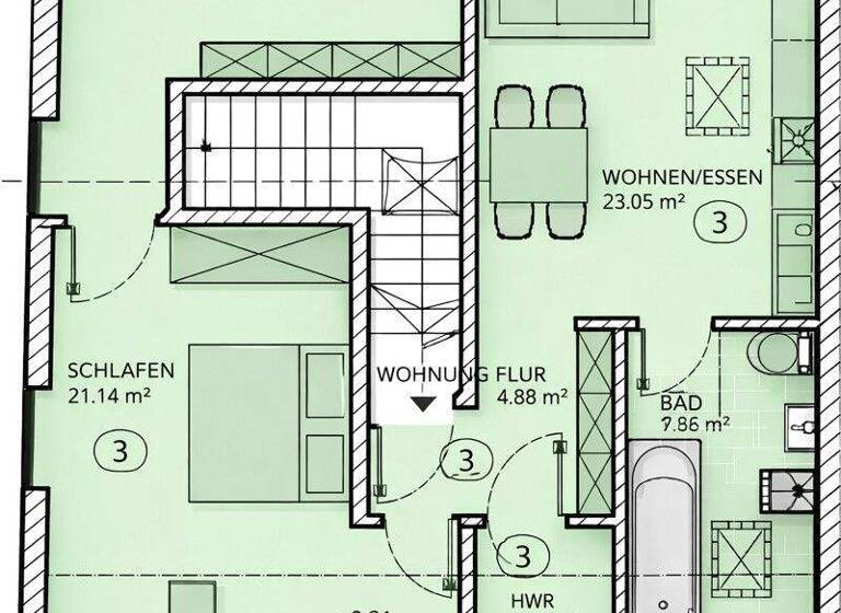 Wohnung zum Kauf 249.500 € 2 Zimmer 71 m² 3. Geschoss Rohrbach Sankt Ingbert 66386
