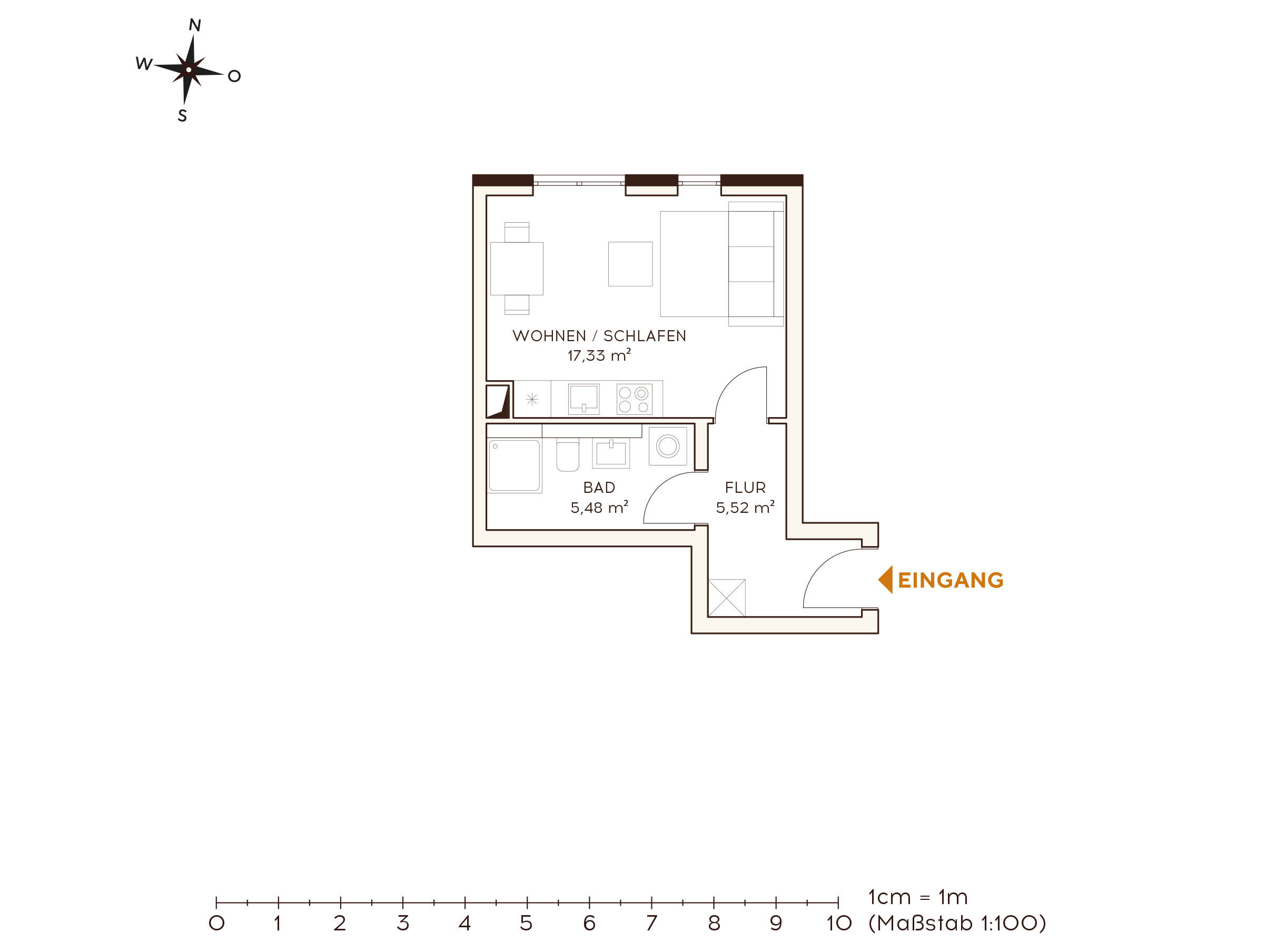 Wohnung zum Kauf provisionsfrei 319.000 € 1 Zimmer 28,3 m²<br/>Wohnfläche 2.<br/>Geschoss Steenwisch 28 Eimsbüttel Hamburg 22527