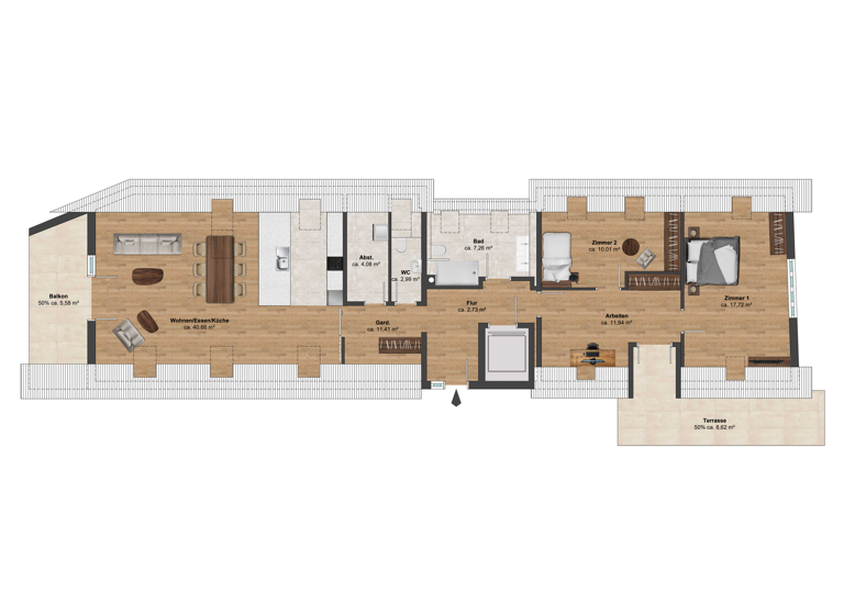 Wohnung zum Kauf - Erstbezug 645.000 € 3,5 Zimmer 120 m² 2. Geschoss Schiltach 77761