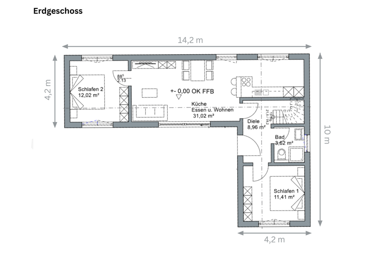 Einfamilienhaus zum Kauf - Erstbezug provisionsfrei 512.119 € 5 Zimmer 130,3 m² 385 m² Grundstück Ringstraße 11 Ernsgaden 85119