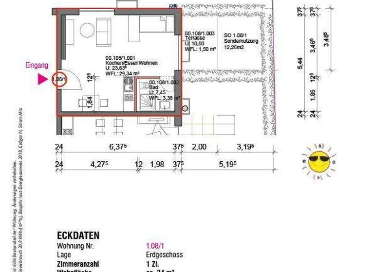Studio zum Kauf provisionsfrei 129.200 € 1 Zimmer 34 m² EG frei ab sofort Hauptstr. 71 Blumberg 78176