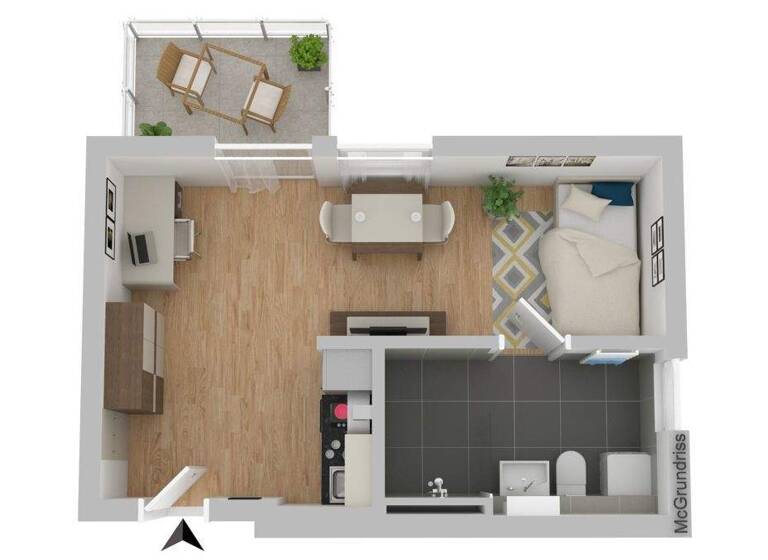 Studio zum Kauf 128.589 € 1 Zimmer 31,3 m² 3. Geschoss Scheibe Weiden 92637