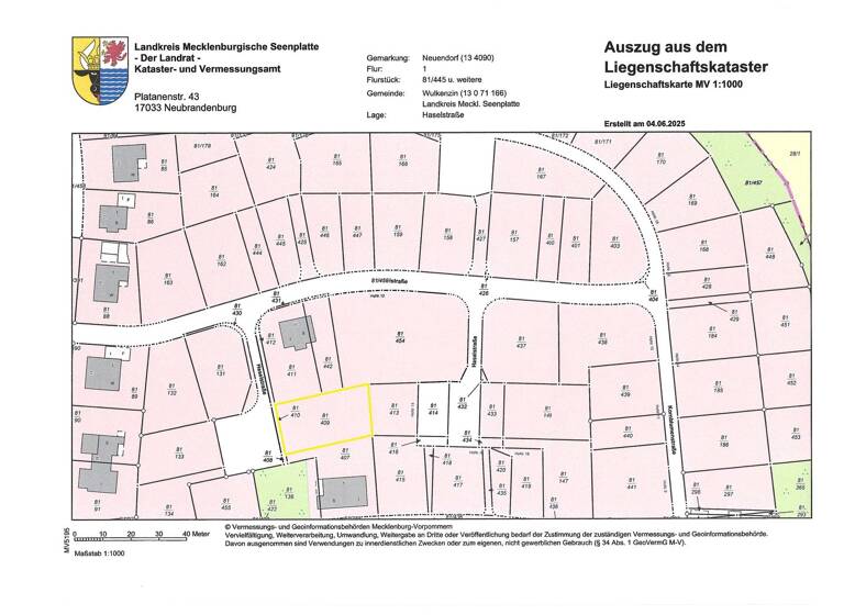 Grundstück zum Kauf 98.080 € 613 m² Grundstück Neuendorf Wulkenzin 17039