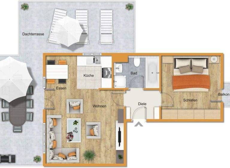 Wohnung zur Miete 1.305 € 2 Zimmer 68 m² 2. Geschoss Gauting 82131