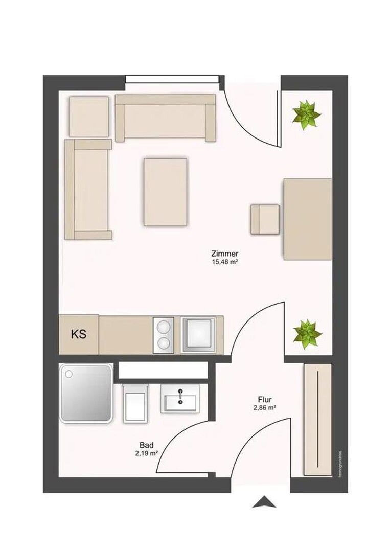 Wohnung zur Miete 1.100 € 1 Zimmer 22 m²<br/>Wohnfläche 2.<br/>Geschoss Berg-am-Laim-Straße 73 Echarding München 81673