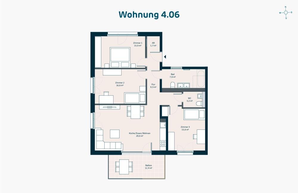 Wohnung zum Kauf provisionsfrei 545.000 € 4 Zimmer 104,7 m²<br/>Wohnfläche 1.<br/>Geschoss Bachwiesen Zirndorf Zirndorf 90513