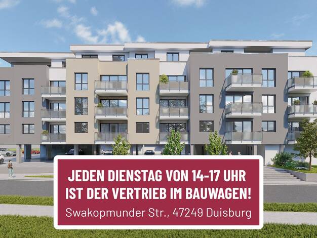 Wohnung zum Kauf - Neubau provisionsfrei 260.000 € 2 Zimmer 59,2 m² 2. Geschoss Buchholz Duisburg 47249