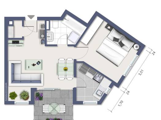 Wohnung zur Miete 432 € 2 Zimmer 44,4 m² frei ab 01.03.2026 Weikersheim 97990