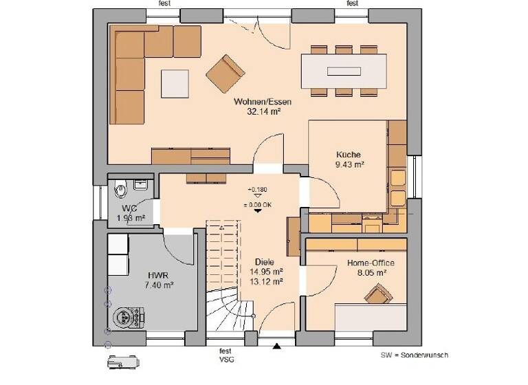 Einfamilienhaus zum Kauf provisionsfrei 267.900 € 5 Zimmer 131 m²<br/>Wohnfläche 180 m²<br/>Grundstück Zella-Mehlis 98544
