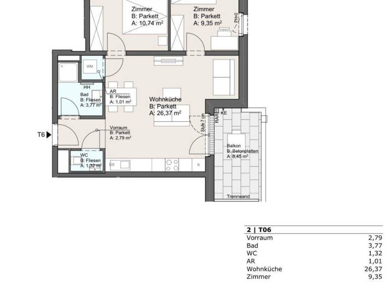Wohnung zum Kauf - Erstbezug 357.700 € 3 Zimmer 55,4 m² Wien 1220