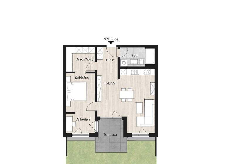 Wohnung zum Kauf - Erstbezug provisionsfrei 448.000 € 2,5 Zimmer 64,9 m² EG Fliederstraße 9 Pfaffenhofen a d Ilm Pfaffenhofen an der Ilm 85276