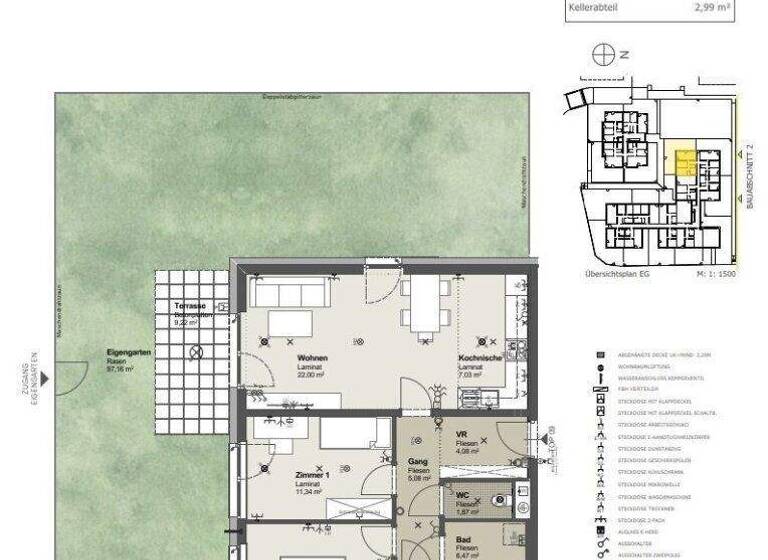 Wohnung zur Miete - Erstbezug 956 € 3 Zimmer 71,4 m² EG Wiedenstraße St. Pölten 3100